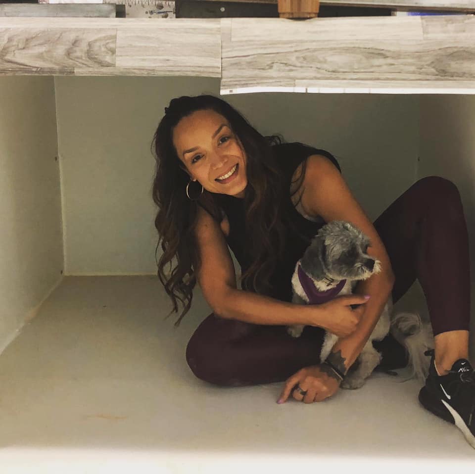  Here is Mayte trying out one of our pods with Hachi giving the seal of approval. We try everything out before letting our #furkids stay in them!